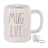 Rae Dunn MUG LIFE Mug Coffee Cup and Matching Dunn Hunter Key Chain Coffee Lover Gift Set | Amazon (US)
