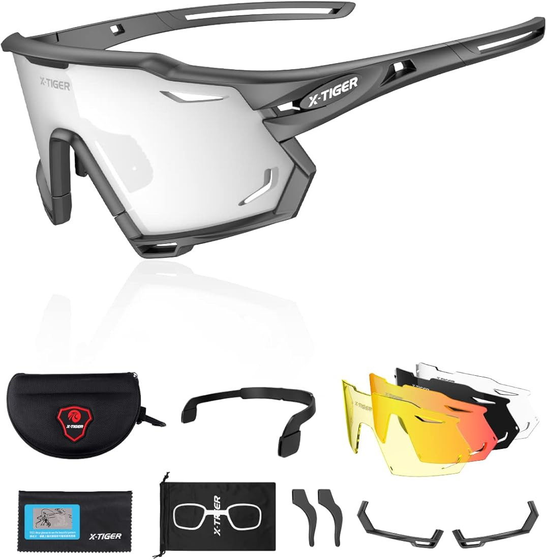 Polarized Cycling Glasses with 5 Interchangeable Lenses,MTB Biking Baseball Running Sports Sungla... | Amazon (US)