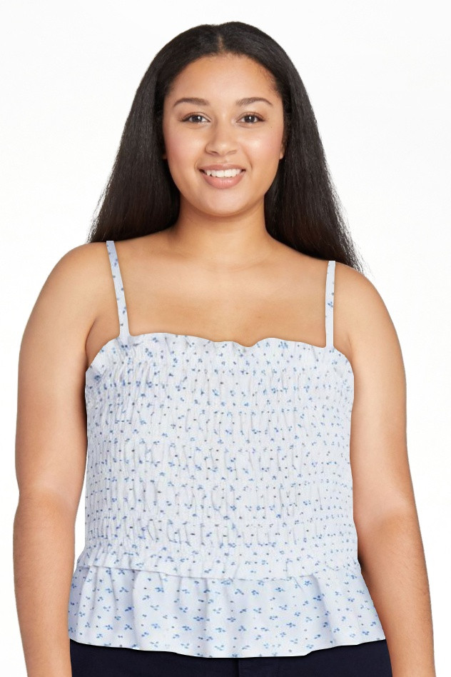 Free Assembly Women's Smocked Top with Peplum Hem, Sizes XS-XXL | Walmart (US)