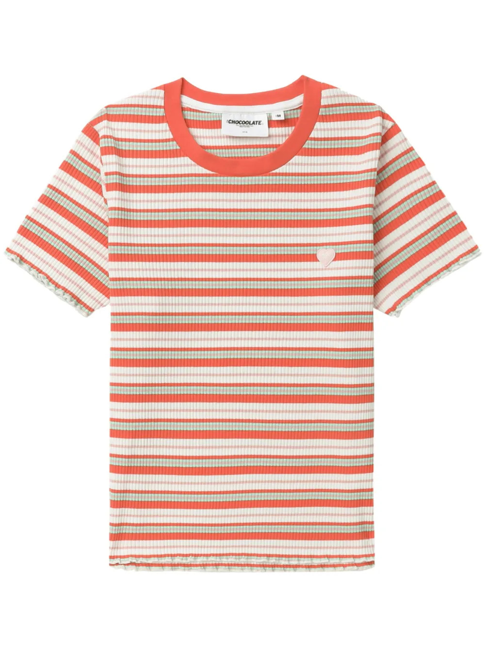 CHOCOOLATE Striped ribbed-knit T-shirt - Farfetch | Farfetch Global