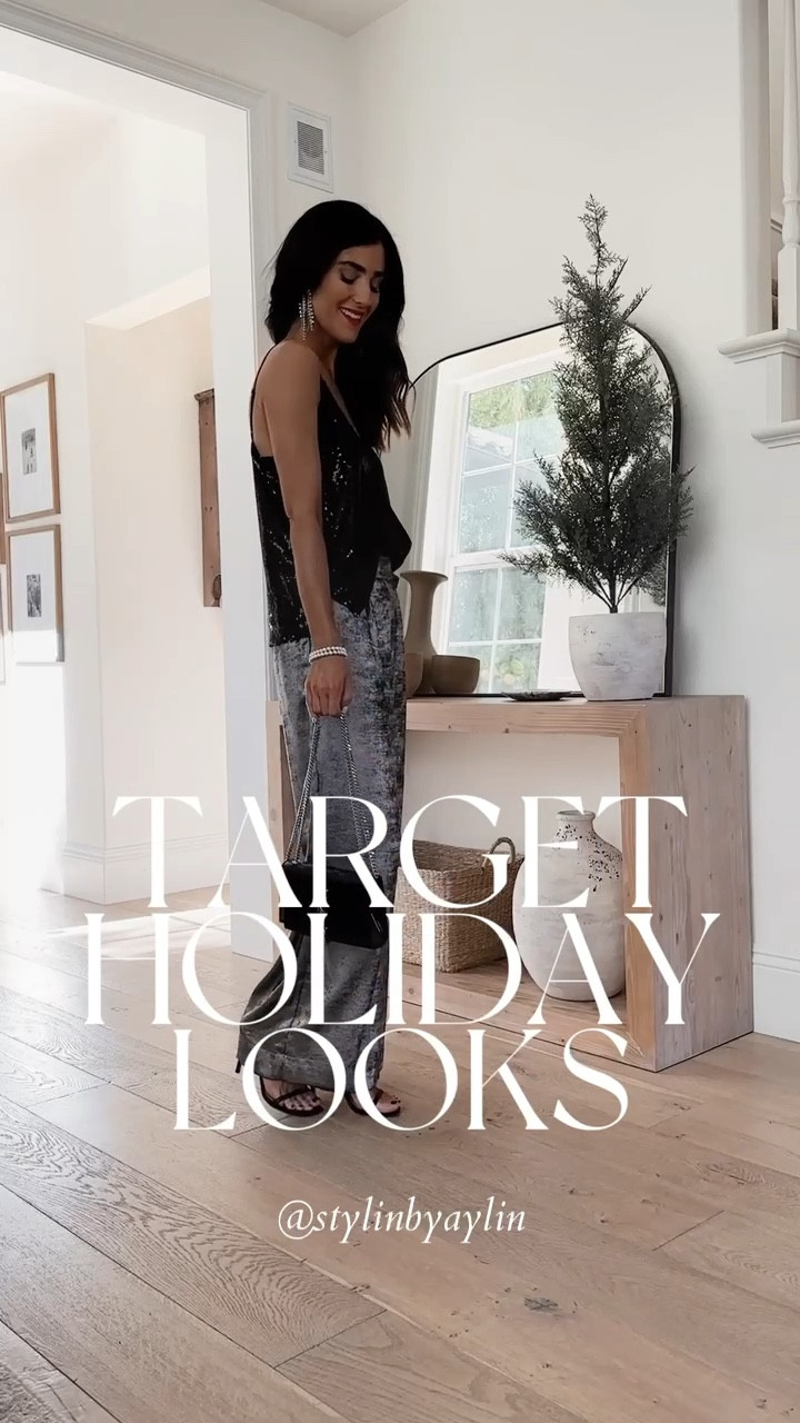 I’m just shy of 5’7 for reference 
OUTFIT#1: Sequin Tank (XS) Pants (XS)
OUTFIT #2: Midi Skirt (S) ** sweater is sold out but linking similar
OUTFIT #3: Sequin Long sleeve  (XS) Leggings( XS)

Holiday style, holiday fashion, Target finds, StylinByAylin 

#LTKunder100 #LTKSeasonal #LTKHoliday