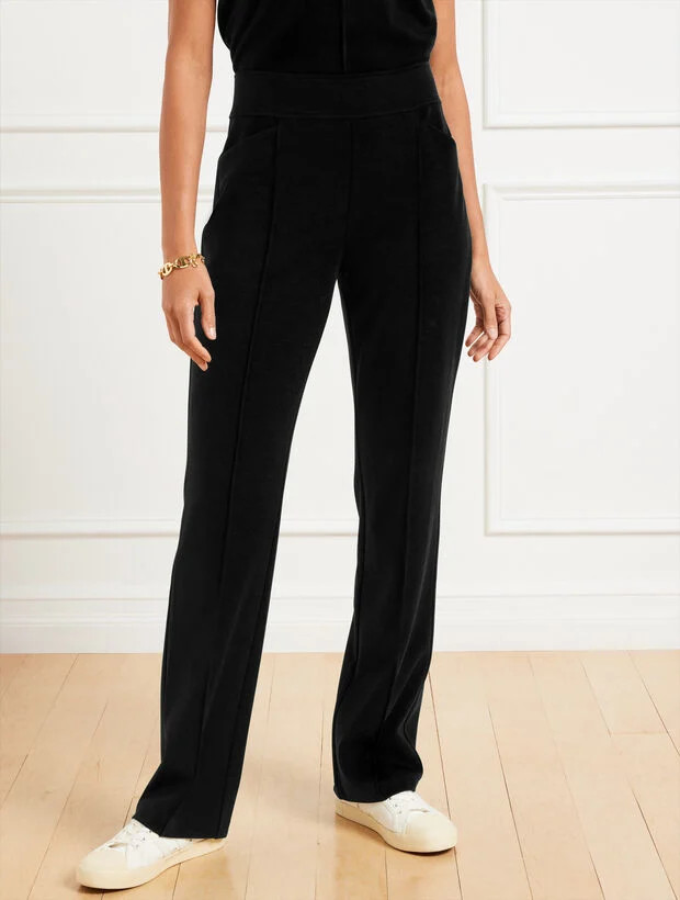Passport Ponte Pintuck Straight Leg Pants | Talbots