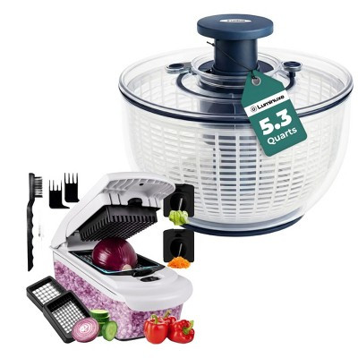Salad Spinner with Vegetable Chopper Set, 5.3 Qt Salad Spinner, 4-in-1 Multipurpose Vegetable Chopper and Spiralizer, Salad Spinner Chopper Set | Target
