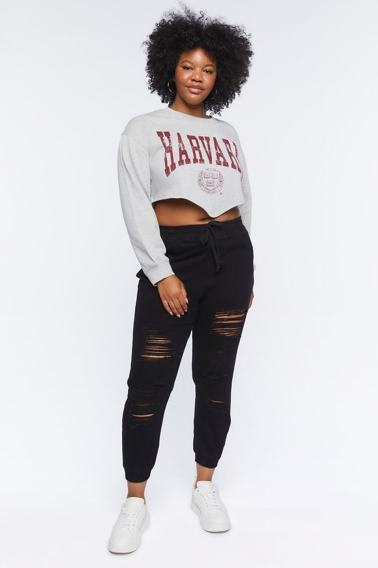 Women Distressed Denim Joggers in Black, 14 | Forever 21 (US)