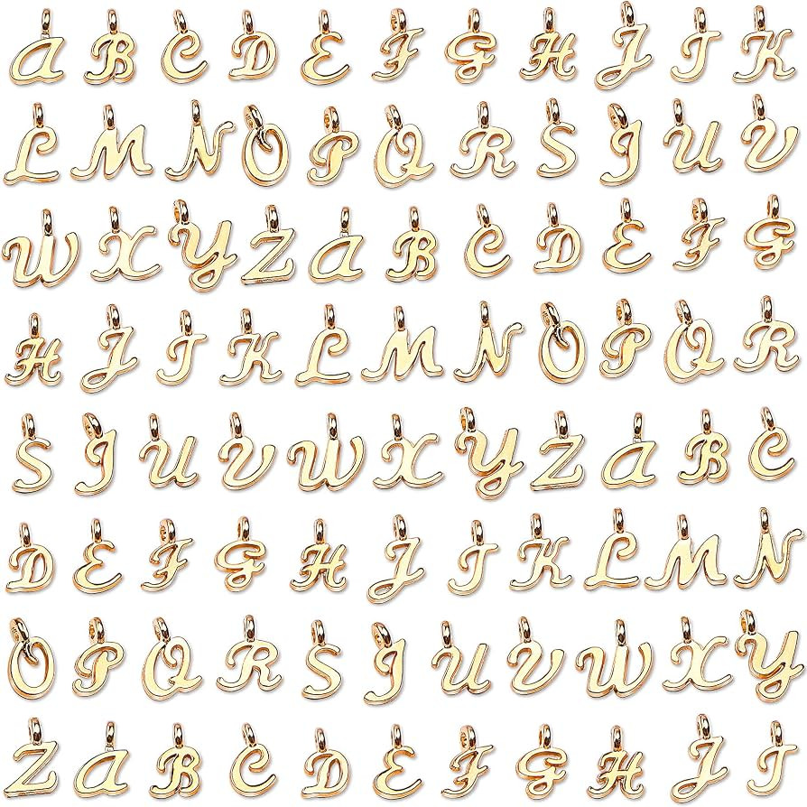 SANNIX 156Pcs/6 Sets Gold Letter Charms with 200Pcs Open Jump Rings | Amazon (US)