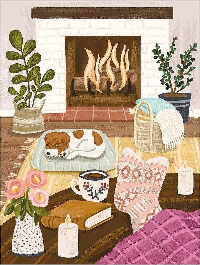 500 Piece Puzzle for Adults Hygge Collection Cozy Fireplace by Olivia Gibbs Blueboard Puzzle Jigs... | Amazon (US)