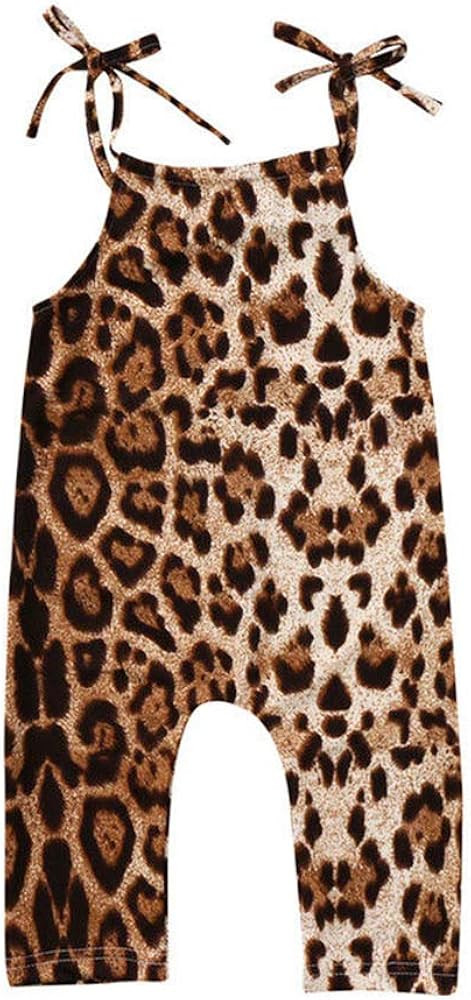 GUMEMO Toddler Baby Girls Sleeveless Jumpsuit Summer Clothes Outfit Leopard Straps Romper One-Pie... | Amazon (US)