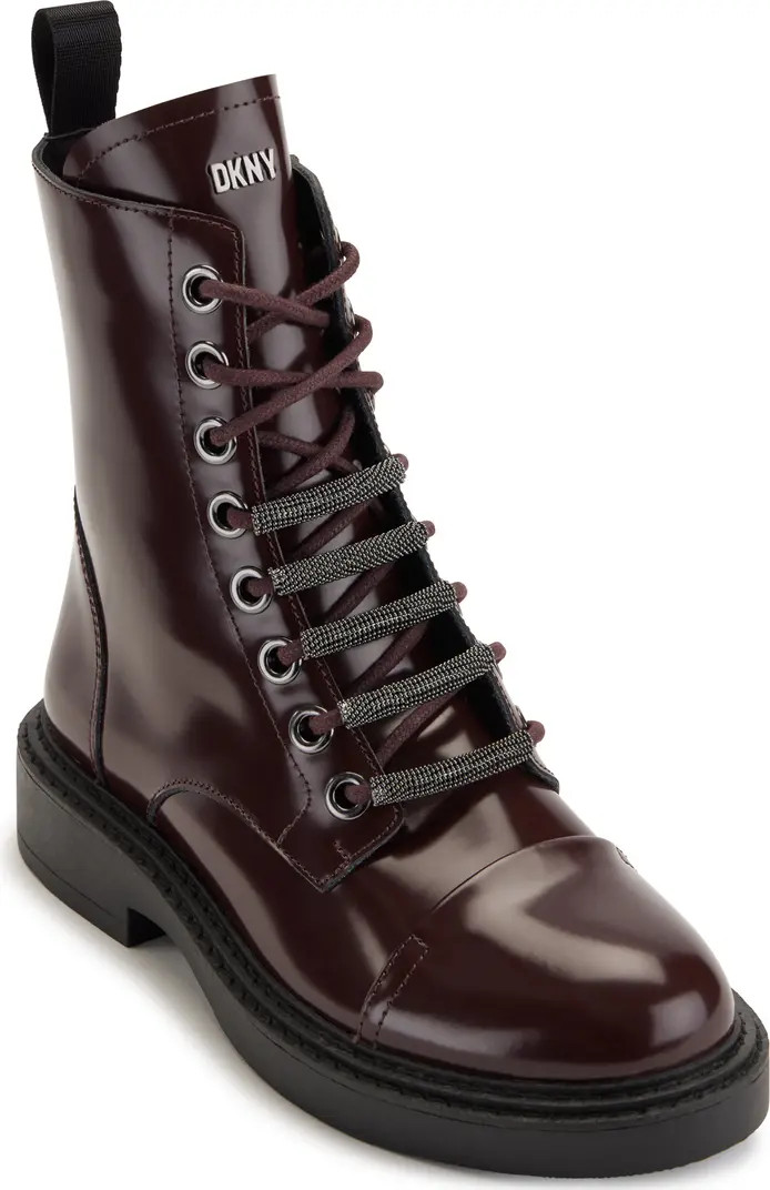DKNY Malaya High Shine Lace Up Boot (Women) | Nordstromrack | Nordstrom Rack