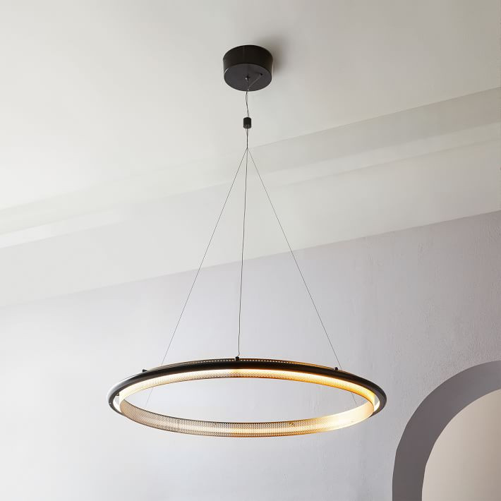 Perforated Single LED Chandelier (35") | West Elm (US)
