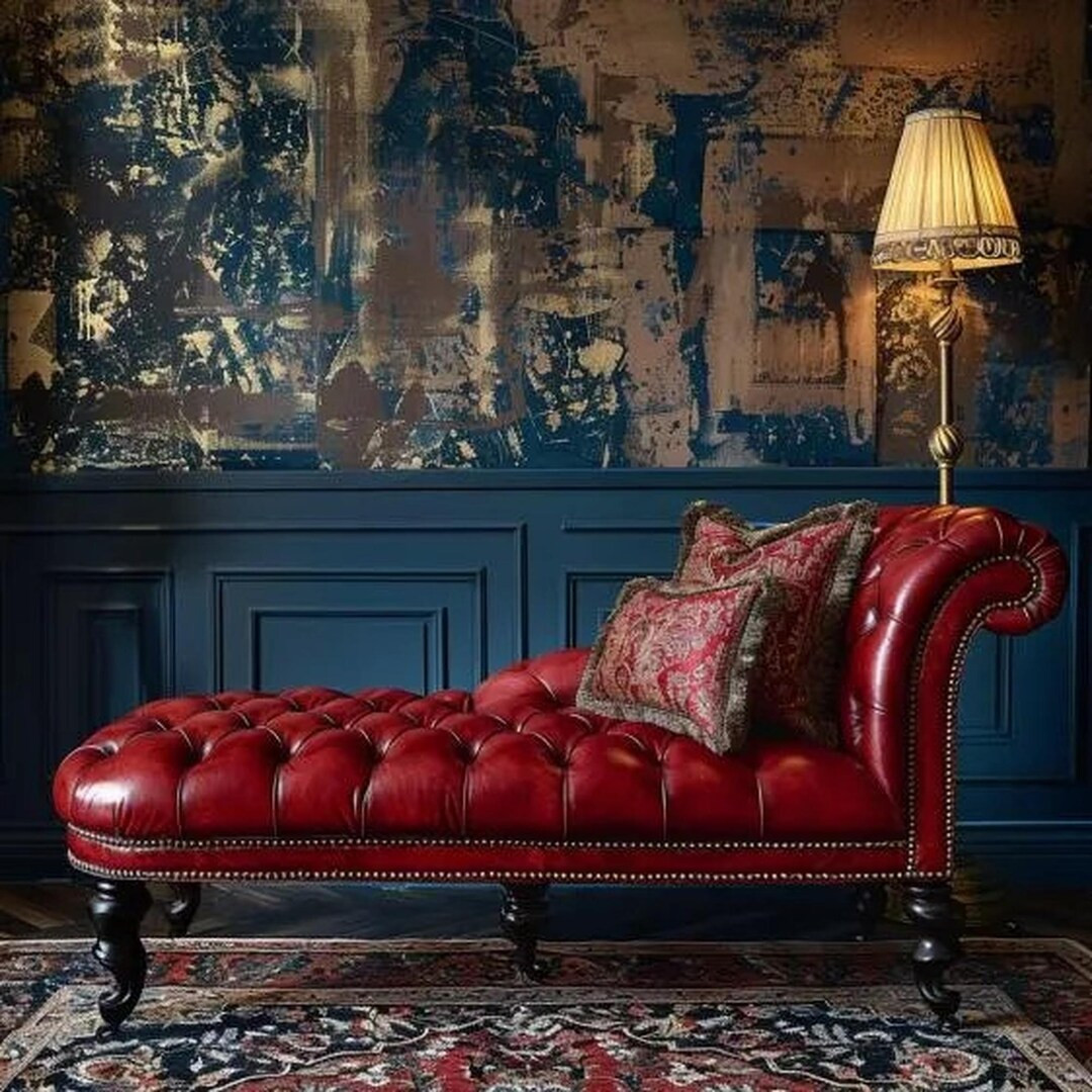 Luxury Red Tufted Bench | Faux Leather Ottoman for Elegant Interiors | Designer Seating – TX, C... | Etsy (US)