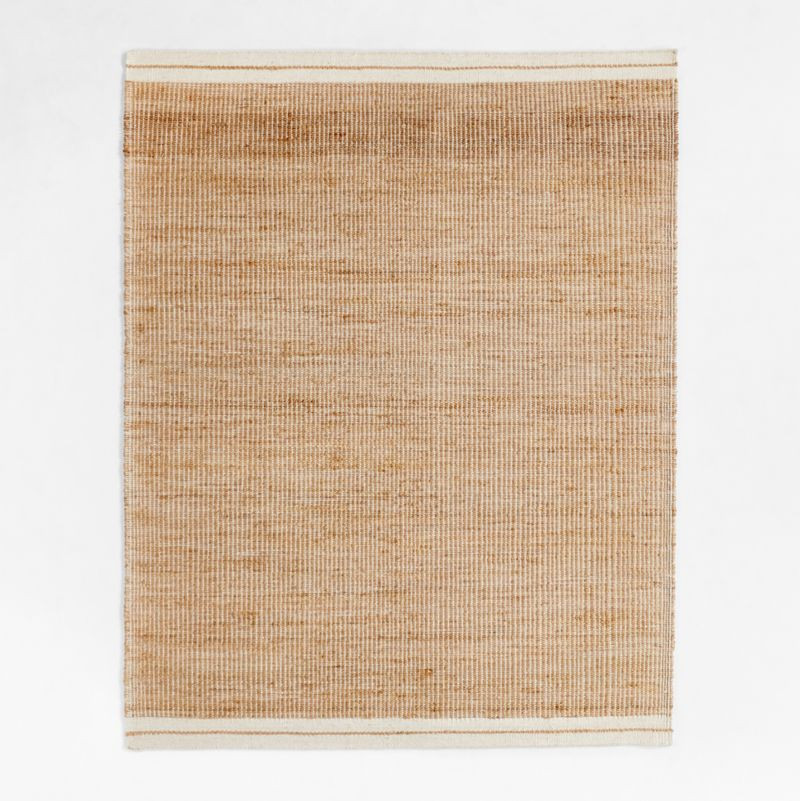 Santa Cruz Jute/Wool Blend Cream Border Area Rug 6'x9' + Reviews | Crate & Barrel | Crate & Barrel