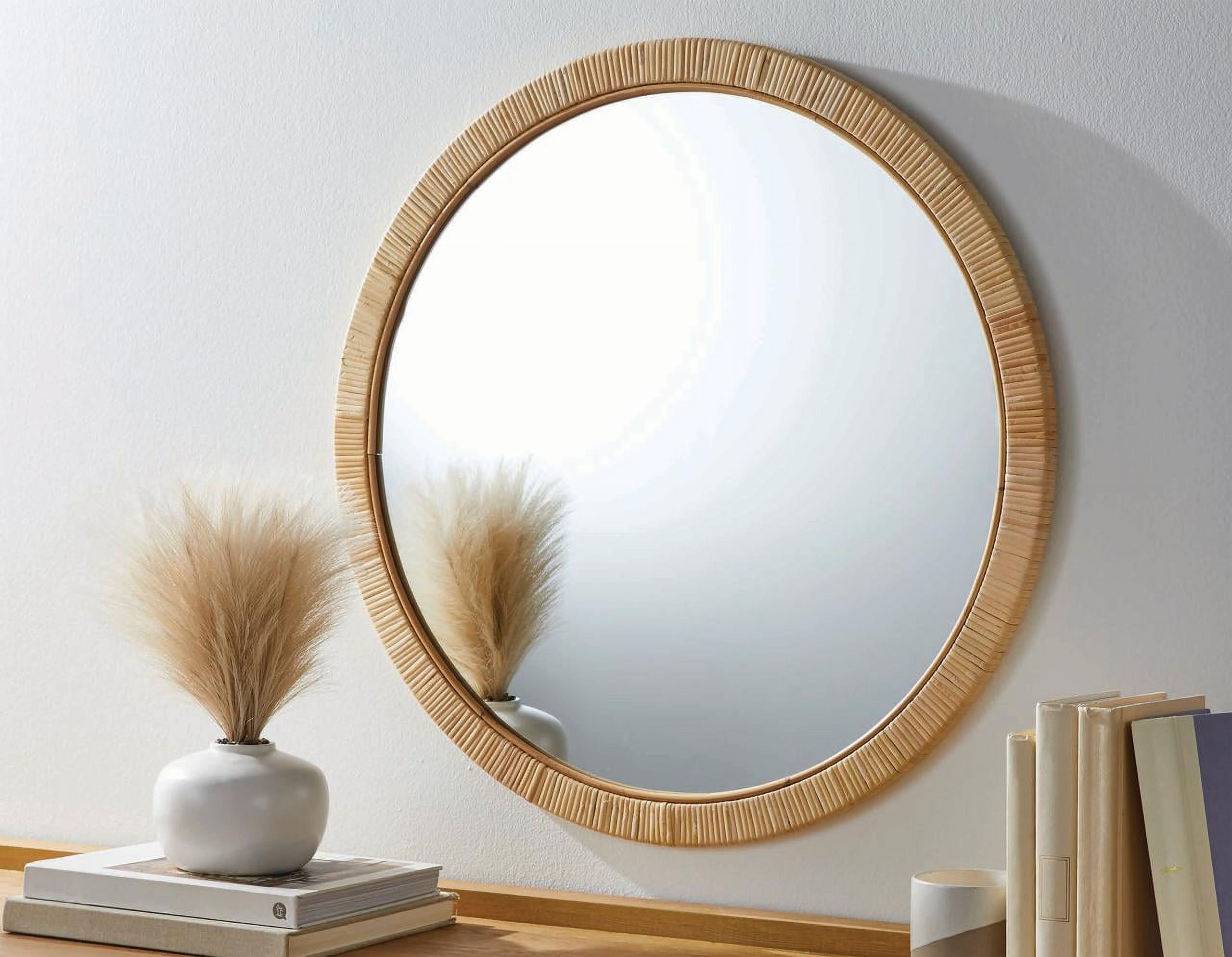 Better Homes and Gardens 28 inch Rattan Round Wall Mirror - Walmart.com | Walmart (US)