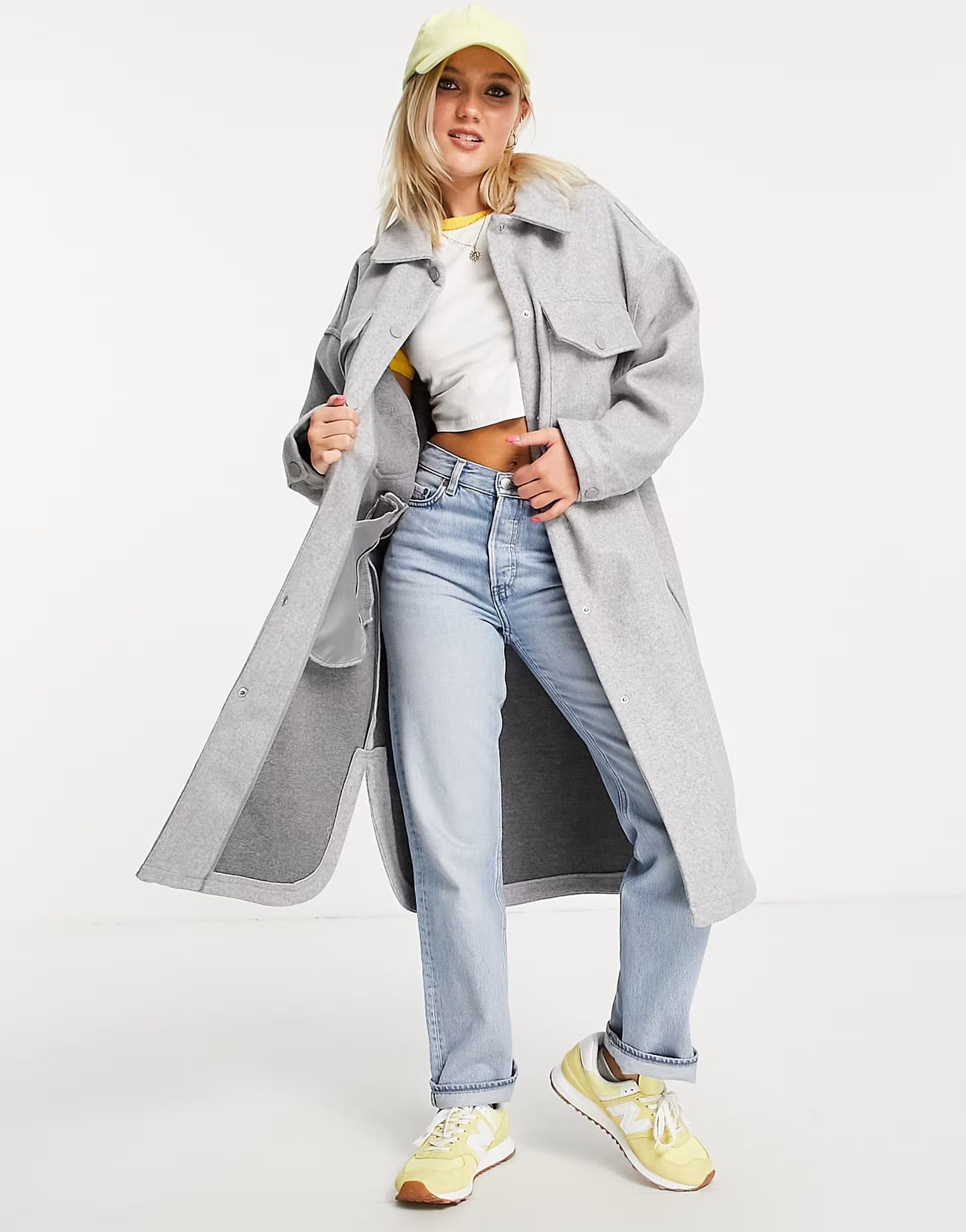 Pimkie longline shacket in dark grey | ASOS (Global)