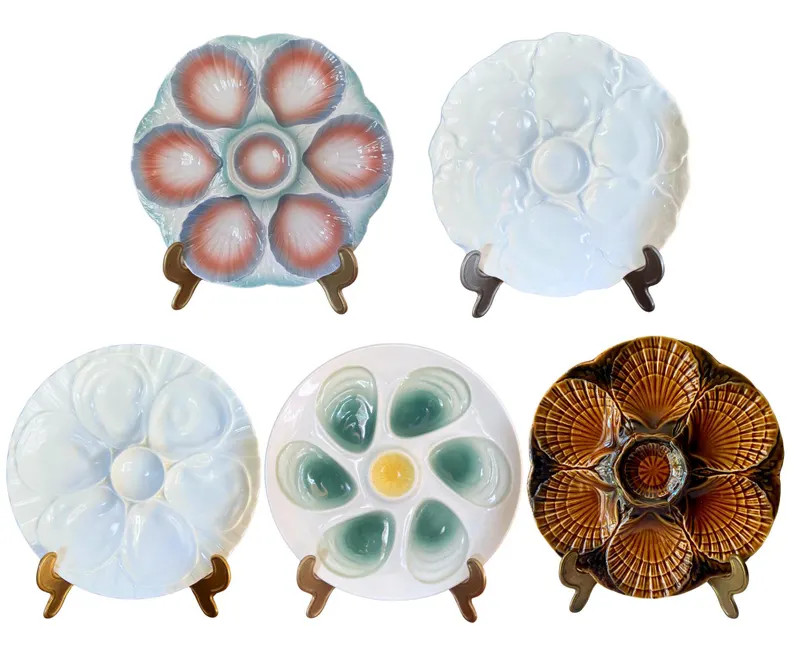 French MAJOLICA OYSTER Plates Collection | Etsy (US)