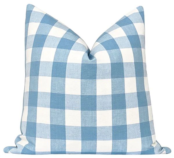 Cornflower Blue Buffalo Plaid Pillow | Land of Pillows