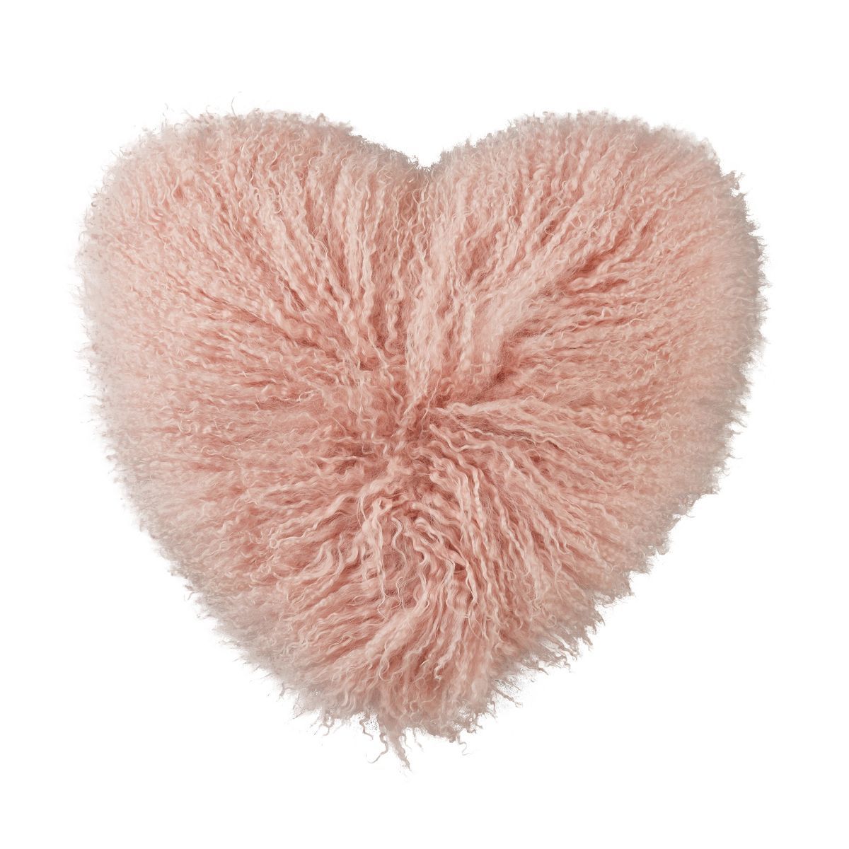 Saro Lifestyle Lush and Luxe Heart-Shaped Mongolian Lamb Fur Poly Filled Throw Pillow | Target