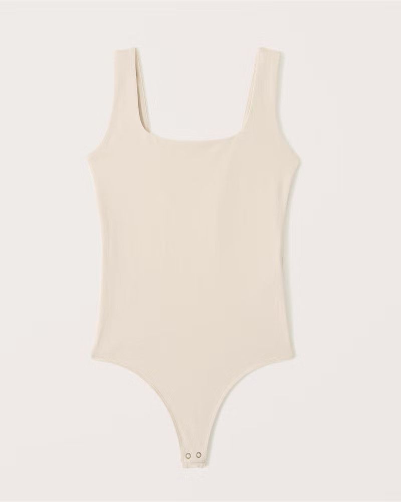 Cotton Seamless Fabric Tank Bodysuit | White Bodysuit | White Top | Abercrombie & Fitch (US)