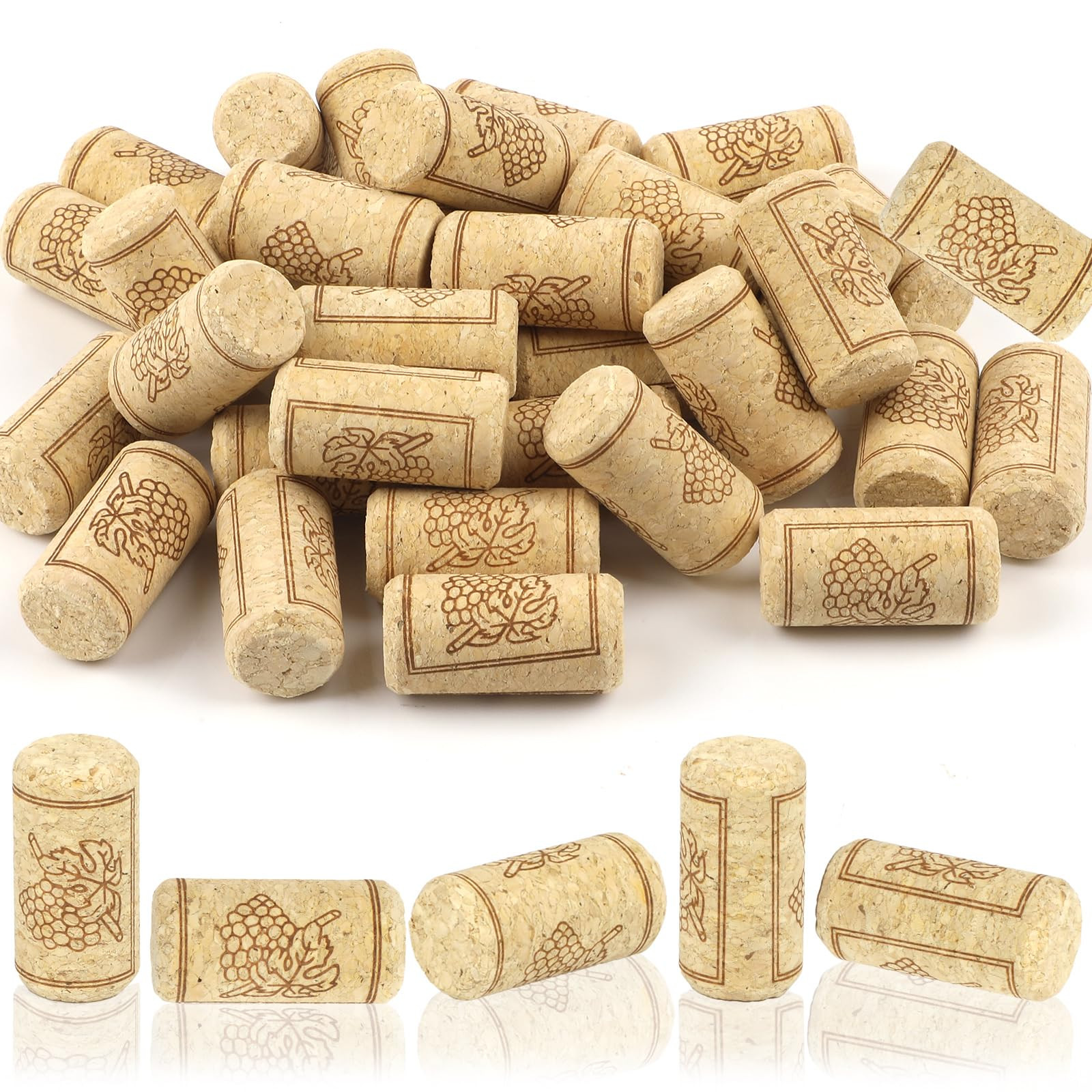 35 Pack Straight Wine Corks, #8 Soft Wood Cork Stoppers, 7/8" x 1 3/4" Corks For Crafts, Leakproo... | Amazon (US)