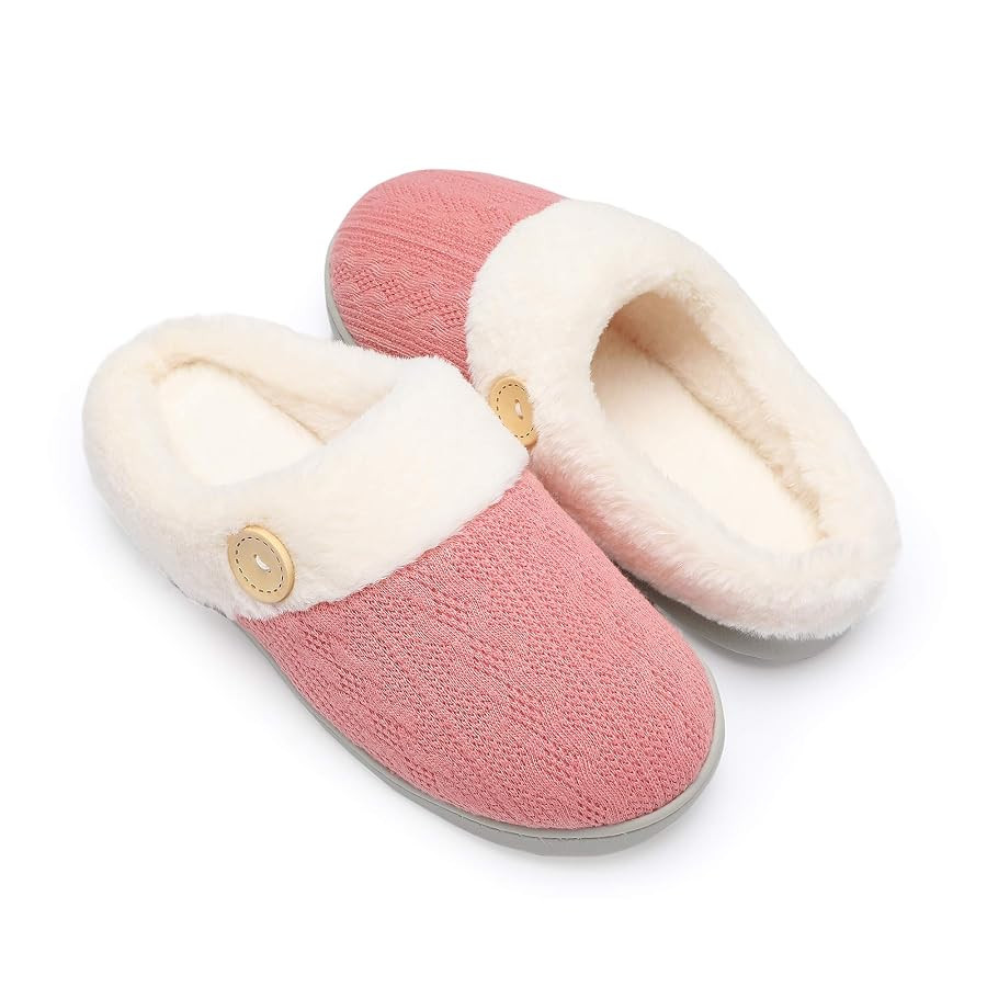 Chantomoo Womens Slipper Warm Comfy Memory Foam House Slippers Knitted Shoes Faux Fur Lined Anti-... | Amazon (US)