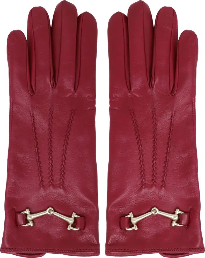 Nicoletta Rosi Horsebit Cashmere Lined Leather Gloves | Nordstrom | Nordstrom