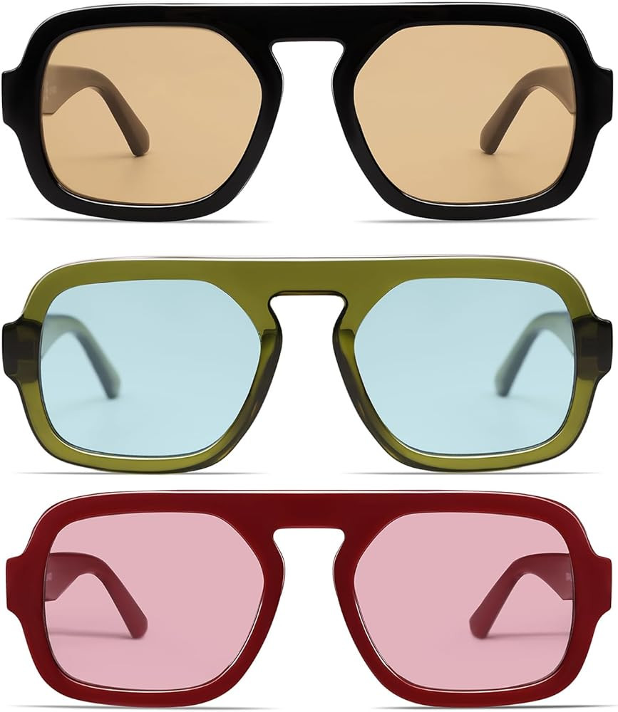 VANLINKER Retro Square Aviator Sunglasses for Women Men VL9826 | Amazon (US)