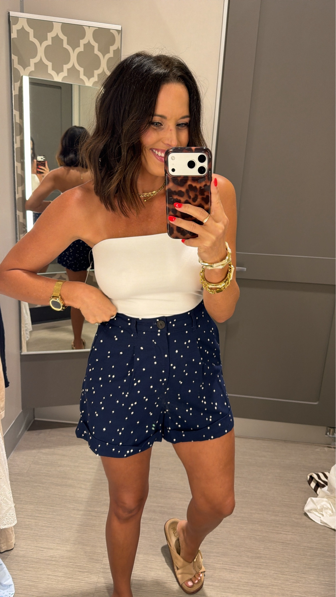 These shorts are SO good 🤍💙

The fit is flattering, they have pockets, and the little polka dots make them look so much more expensive than they are. Such a cute option for summer, vacation, or even the 4th of July.

Size XS
5’3 for reference

#targetstyle #targetfinds #summeroutfit #targetfashion #affordablefashion #ltkstyle