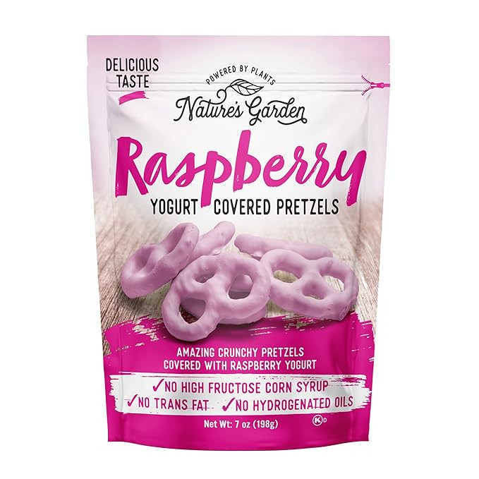 Nature's Garden Raspberry Yogurt Covered Pretzels – No Trans Fat, Indulgent Snack, Flavored Pre... | Amazon (US)