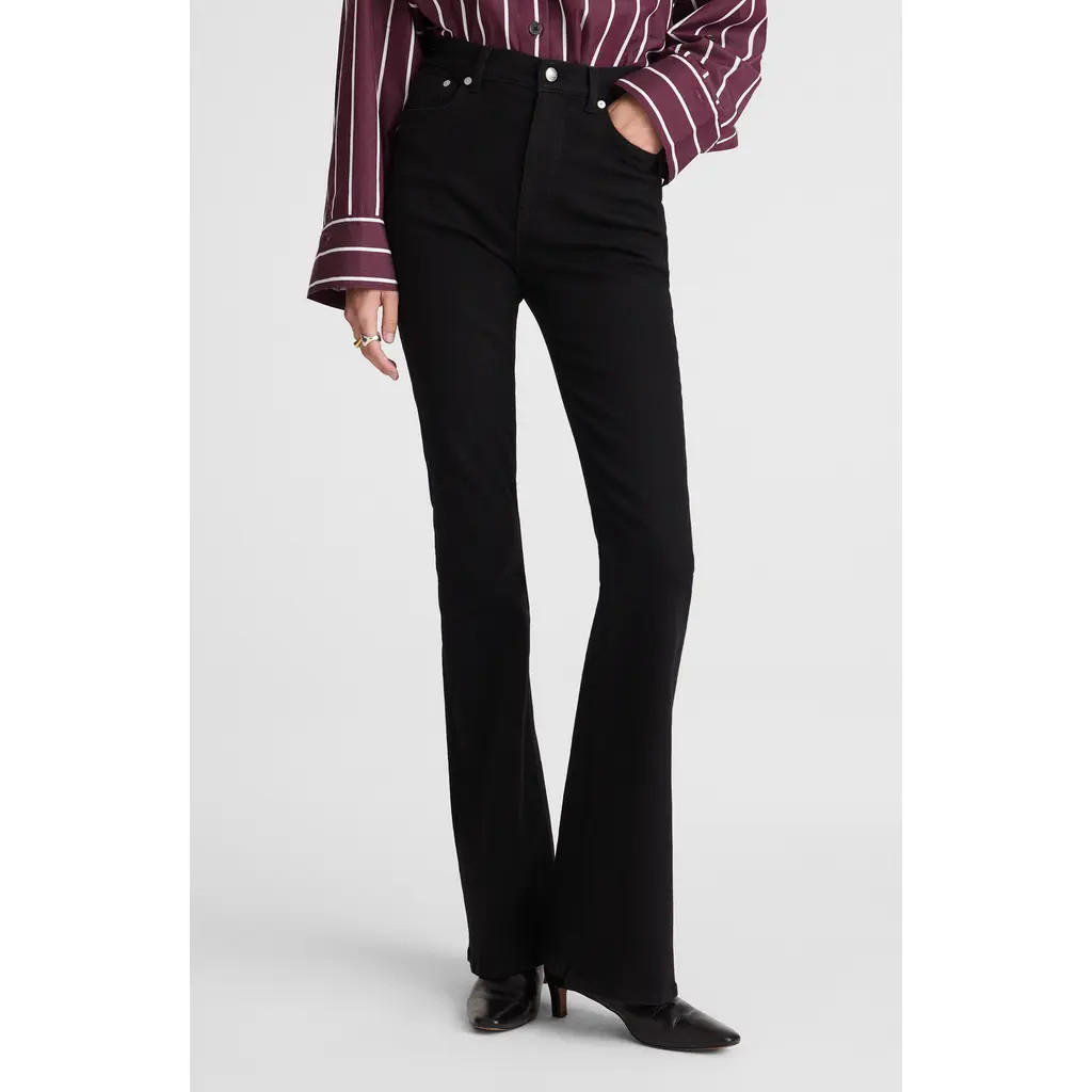 Madewell The Stretch Flare Jeans in Black Rinse Wash at Nordstrom, Size 27 | Nordstrom