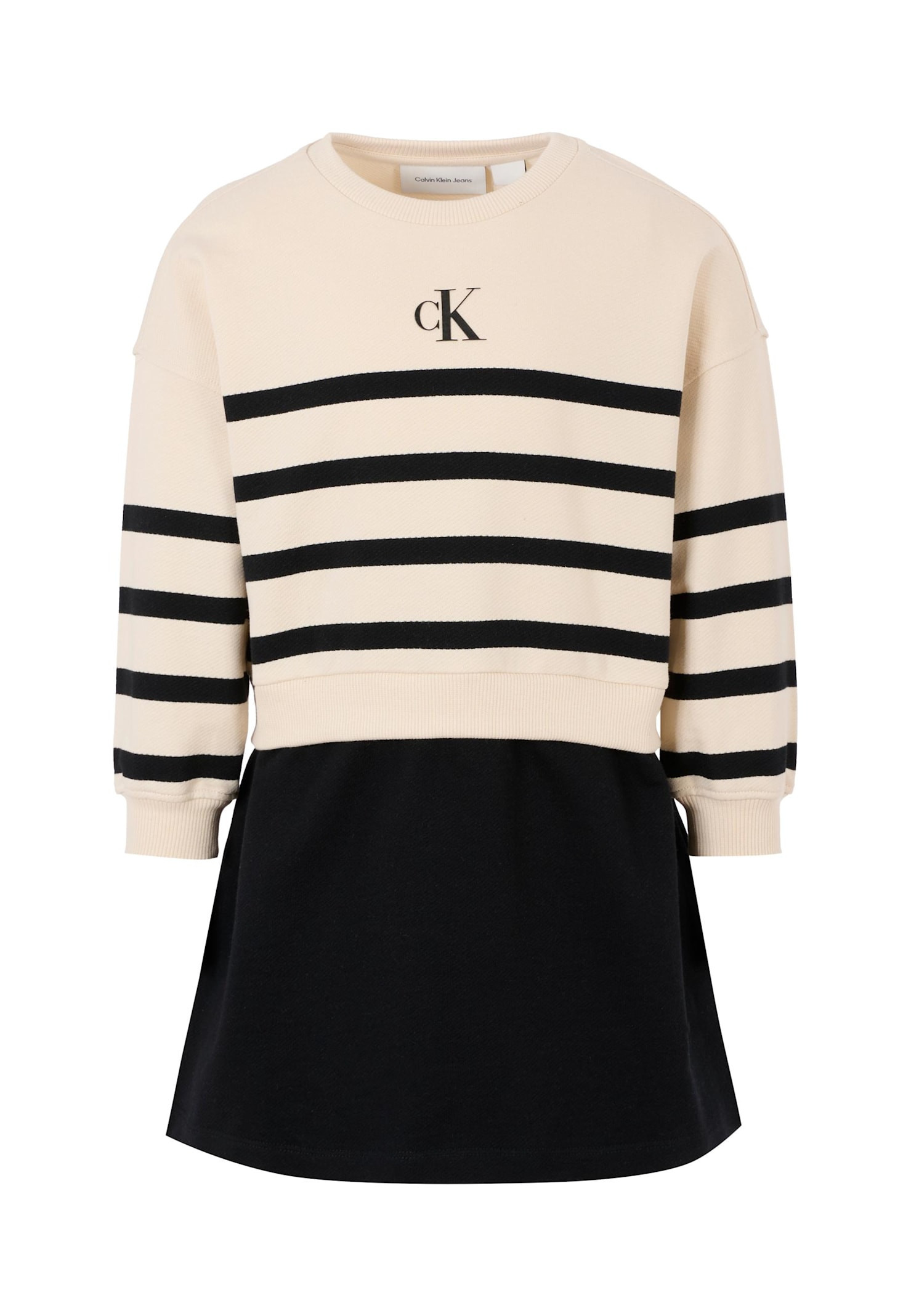 Calvin Klein Beige Dress For Girl With Black Logo | Italist.com US