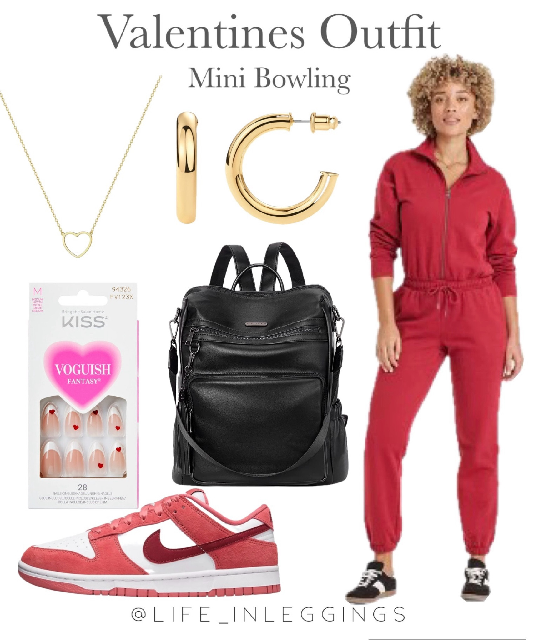 Valentines outfit idea. Red jumpsuit, Nike sneakers, date night outfit, mom style

#LTKSaleAlert #LTKFindsUnder50 #LTKParties