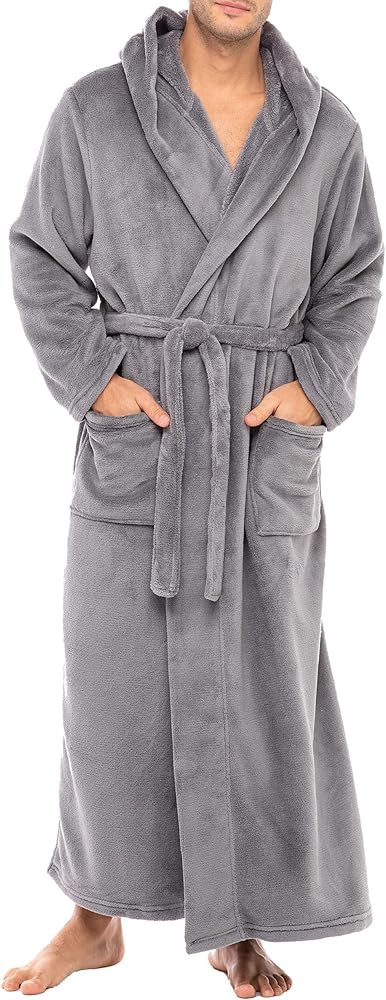 Alexander Del Rossa Mens Robe with Hood, Plush Fleece Hooded Mens Bathrobe, Big and Tall Bath Rob... | Amazon (US)