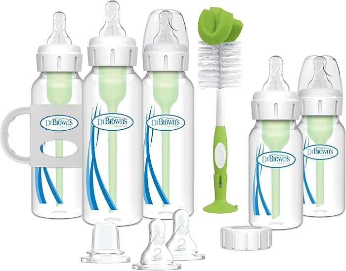 Dr. Brown's Natural Flow Anti-Colic Options + Narrow Bottle to Sippy Gift Set with Soft Silicone ... | Amazon (US)
