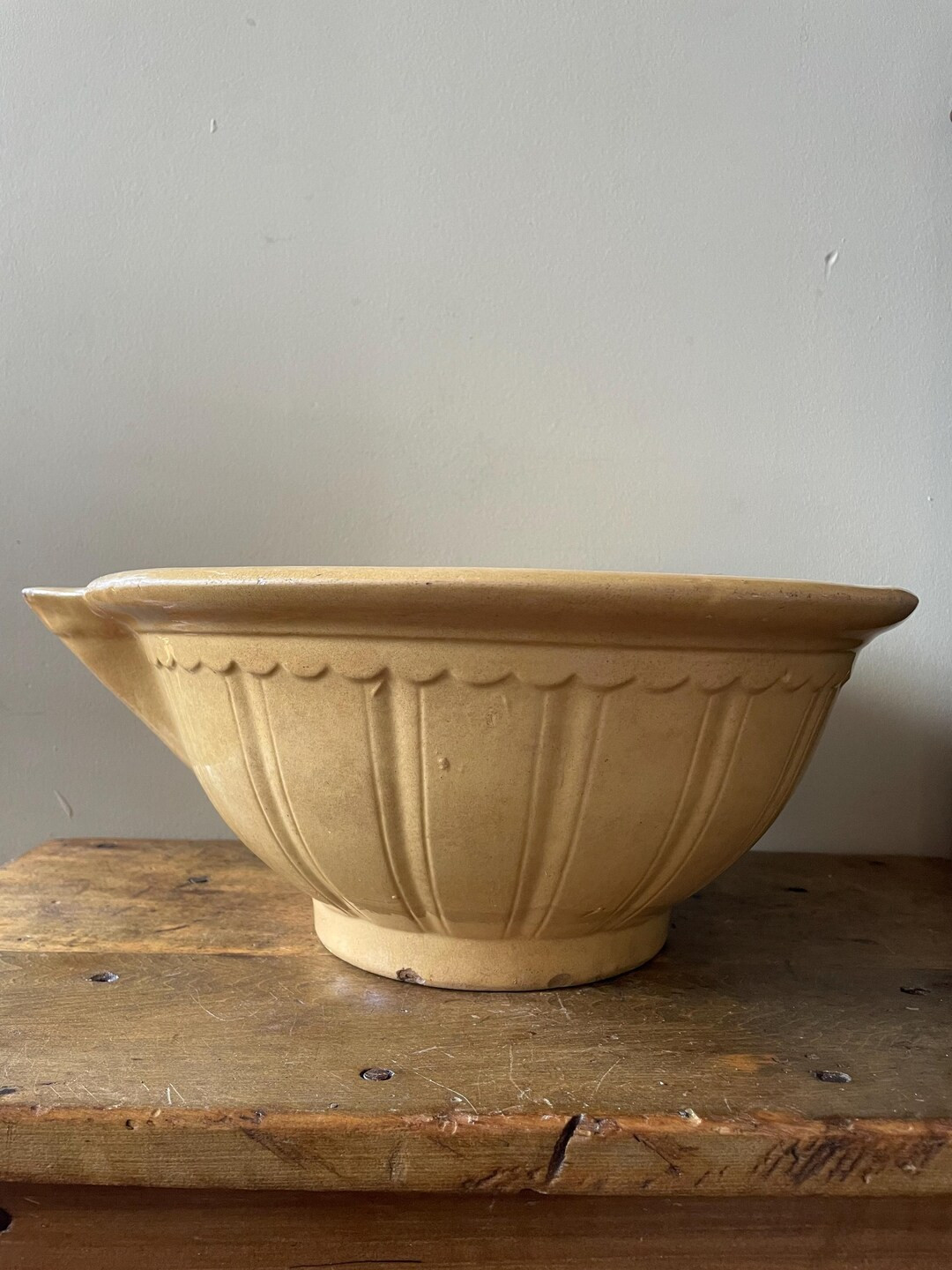 Antique Yellowware Batter Bowl - Etsy | Etsy (US)