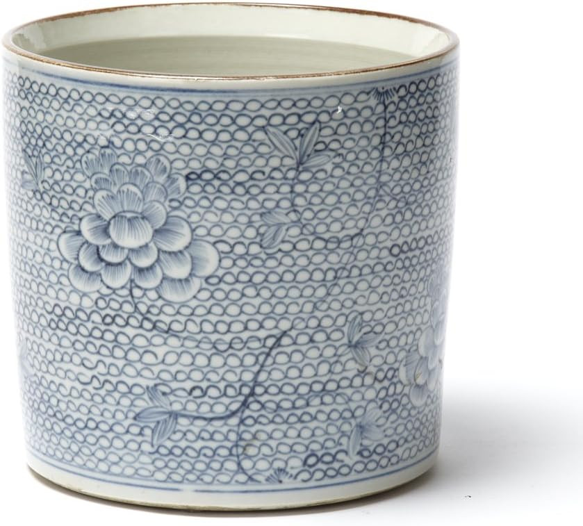 Rory Line Round Blue & White Chain Planter | Amazon (US)