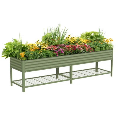 32" Tall 120" Long Metal Outdoor Elevated Planter | Wayfair North America