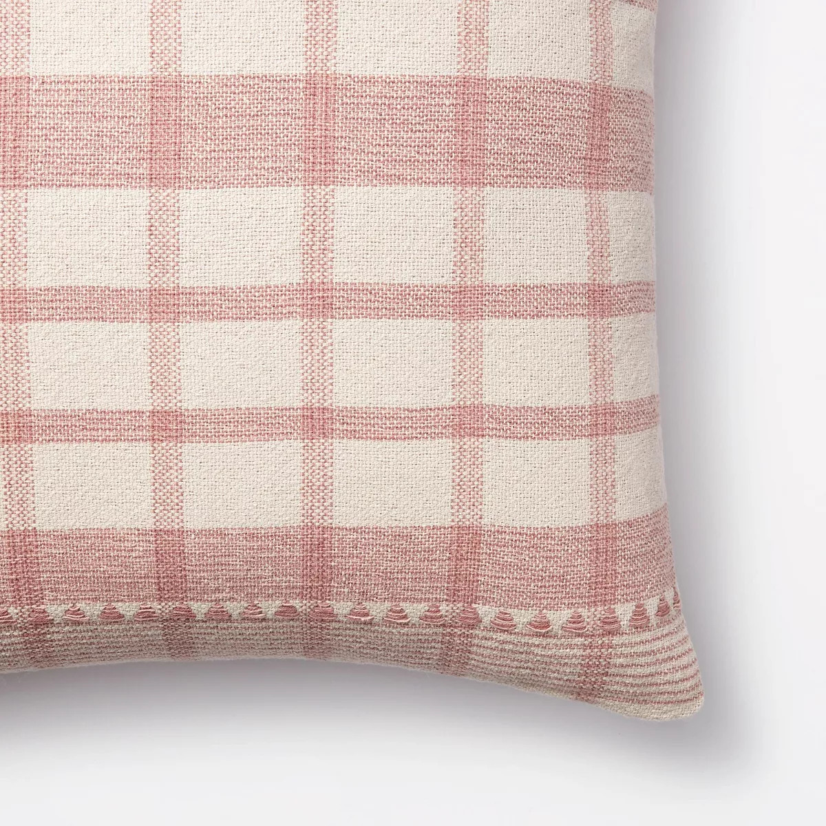 Square Woven Plaid Decorative Throw Pillow Mauve/Light Beige - Threshold™ designed with Studio ... | Target
