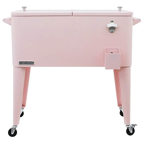 Permasteel 80-Qt Classic Outdoor Patio Cooler for Outside | Outdoor Beverage Cooler Bar Cart, Rol... | Amazon (US)