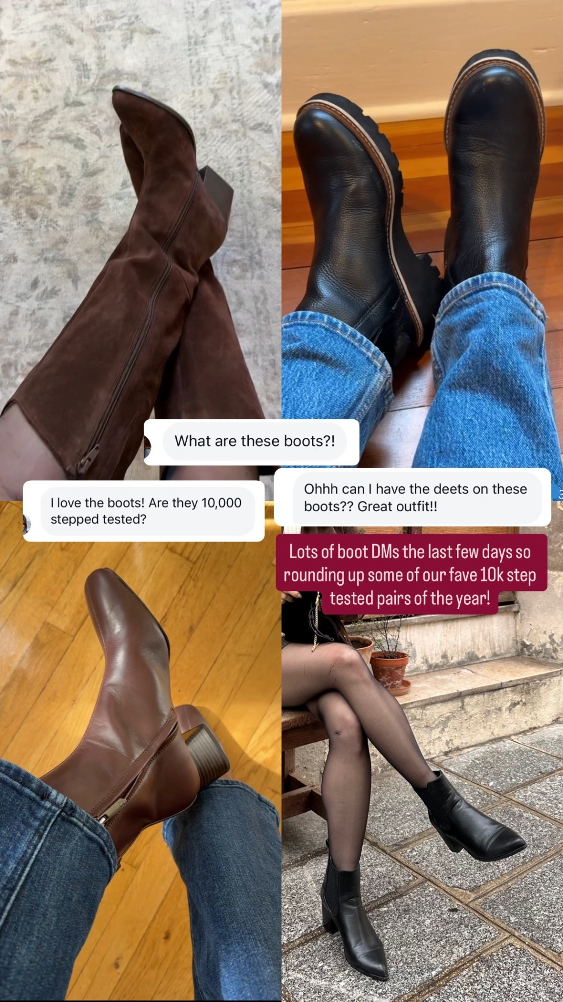 10k step tested boots!
Top left size up 1/2
Bottom left size up 1/2 


#LTKSeasonal #LTKootd #LTKSaleAlert