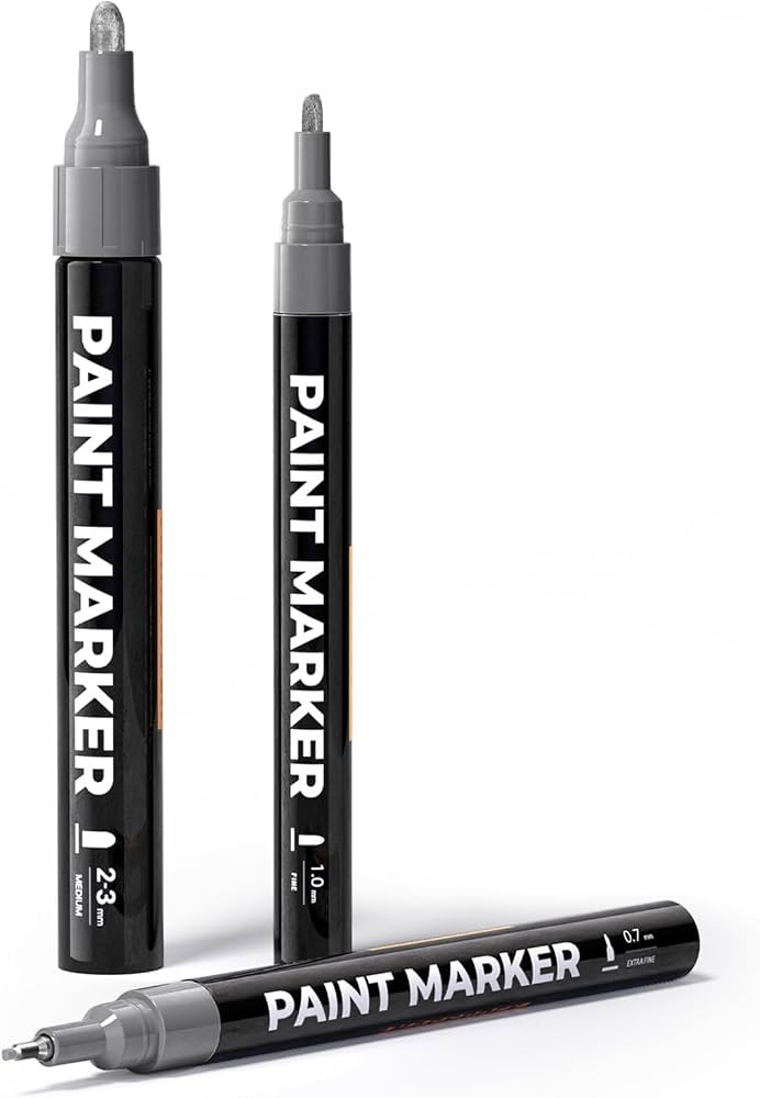 Marsrock Silver Paint Pens, 3-Pack Metallic Paint Markers, 3 Tip Sizes, Waterproof, Quick Dry, Pe... | Amazon (US)
