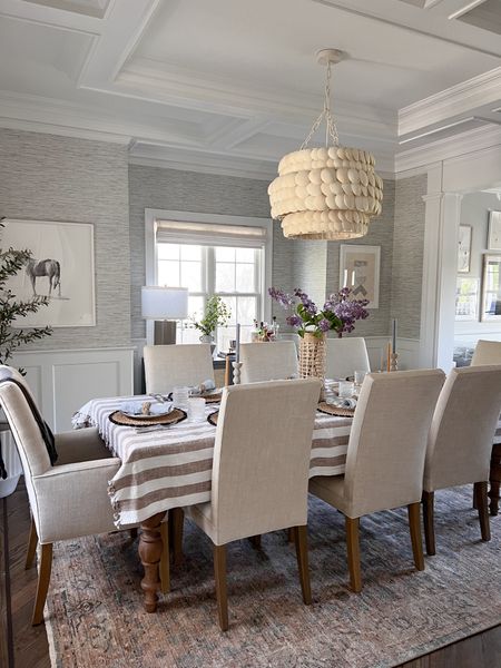 Our Passover Seder tablescape 🫶🏻

Neutral dining room, Serena & Lily chandelier, coastal dining room, grasscloth wallpaper, minted art, Serena & Lily tableware 

#LTKSeasonal #LTKhome #LTKfindsunder50