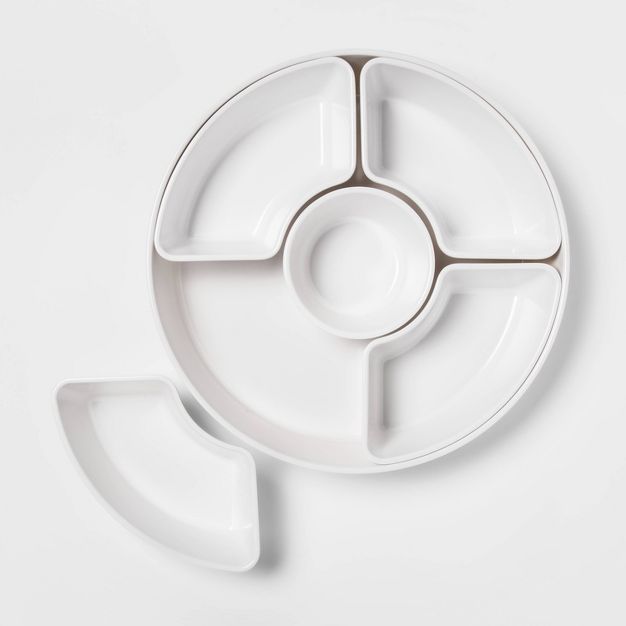 6pc Melamine 5-Section Serving Platter White - Threshold™ | Target