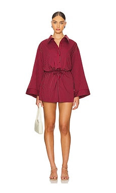 FAITHFULL THE BRAND Freja Playsuit in Wine Stripe from Revolve.com | Revolve Clothing (Global)