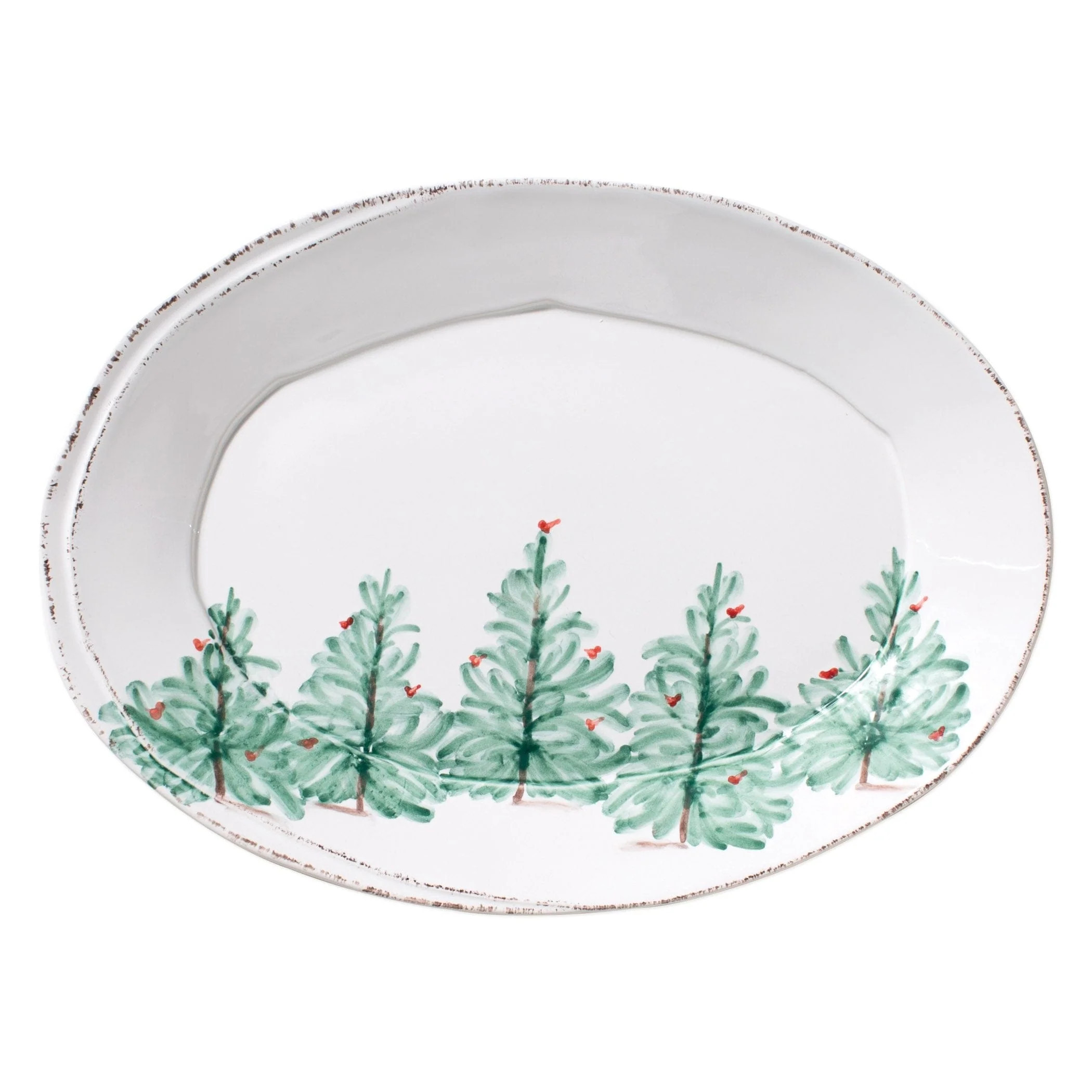 Lastra Holiday Small Oval Platter | VIETRI