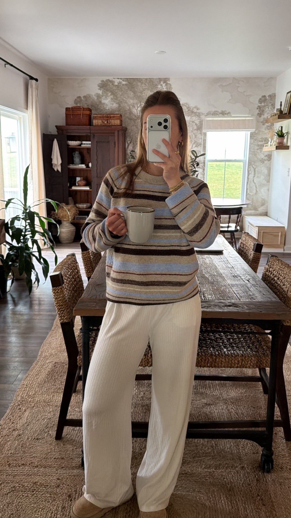 4/9/26 Casual Spring Morning Loungewear

Slow mornings in one of my new favorite sweaters 🤍

This Abercrombie knit is such a good spring staple — lightweight, easy, and perfect for throwing on in the mornings (wearing a size medium for a slightly relaxed fit). Paired with my go-to white lounge pants for that effortless, cozy feel.

The exact pants are older, but I linked a similar pair! Everything else is here ✨

#LTKootd