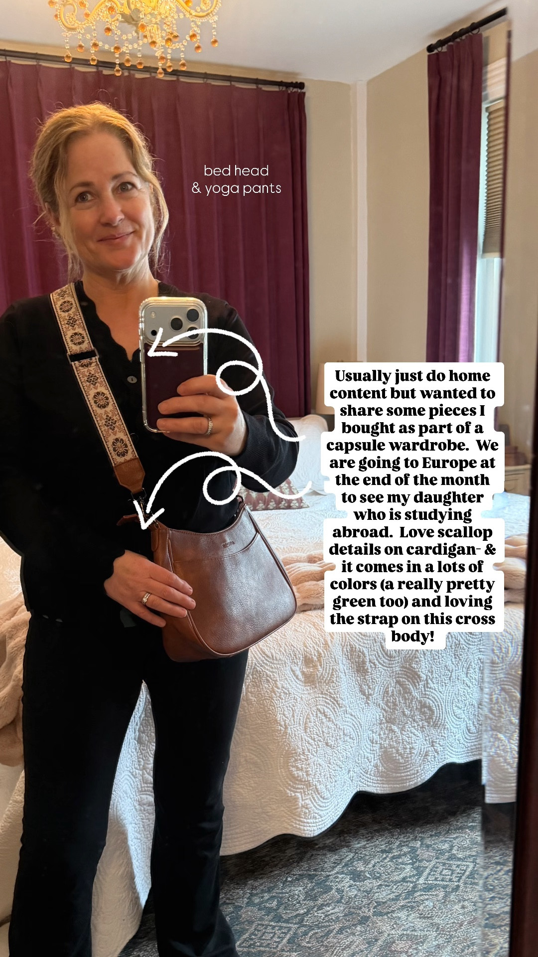 Loving this cardigan!  The scallop detail is perfect!  The black one is currently 14.99!! Sized up bc I wanted to be able to wear like a jacket if it gets cooler at night.  Purse is perfect for travel- interior zipped pocket for passport, can wear crossbody or shorten strap.  Love the strap detail & comes in other colors too!  #scallopedge #cardigan #perfectpurse #springtravel #vacationoutfits #springoutfits

#LTKSpringSale #LTKTravel #LTKootd