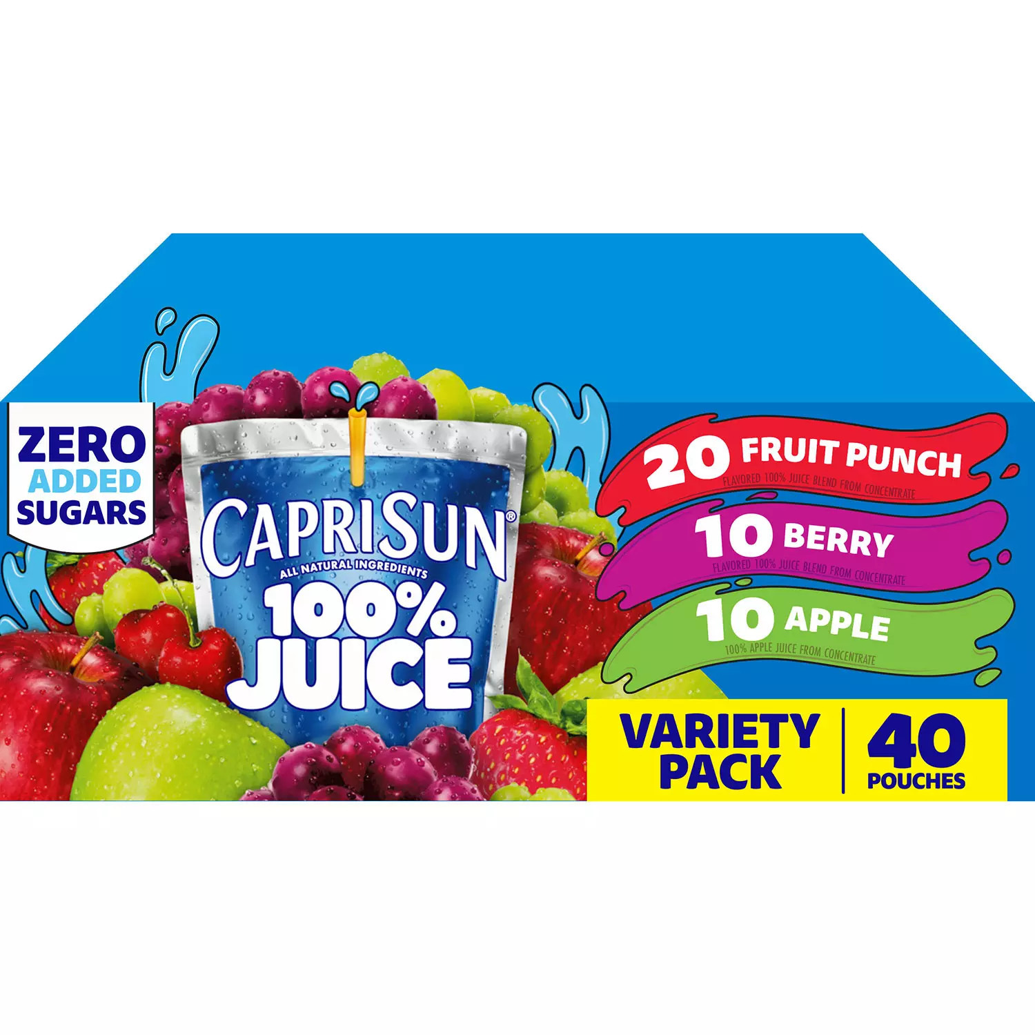 Capri Sun 100% Juice Variety Pack, 6 fl. oz. pouches, 40 pk. | Sam's Club