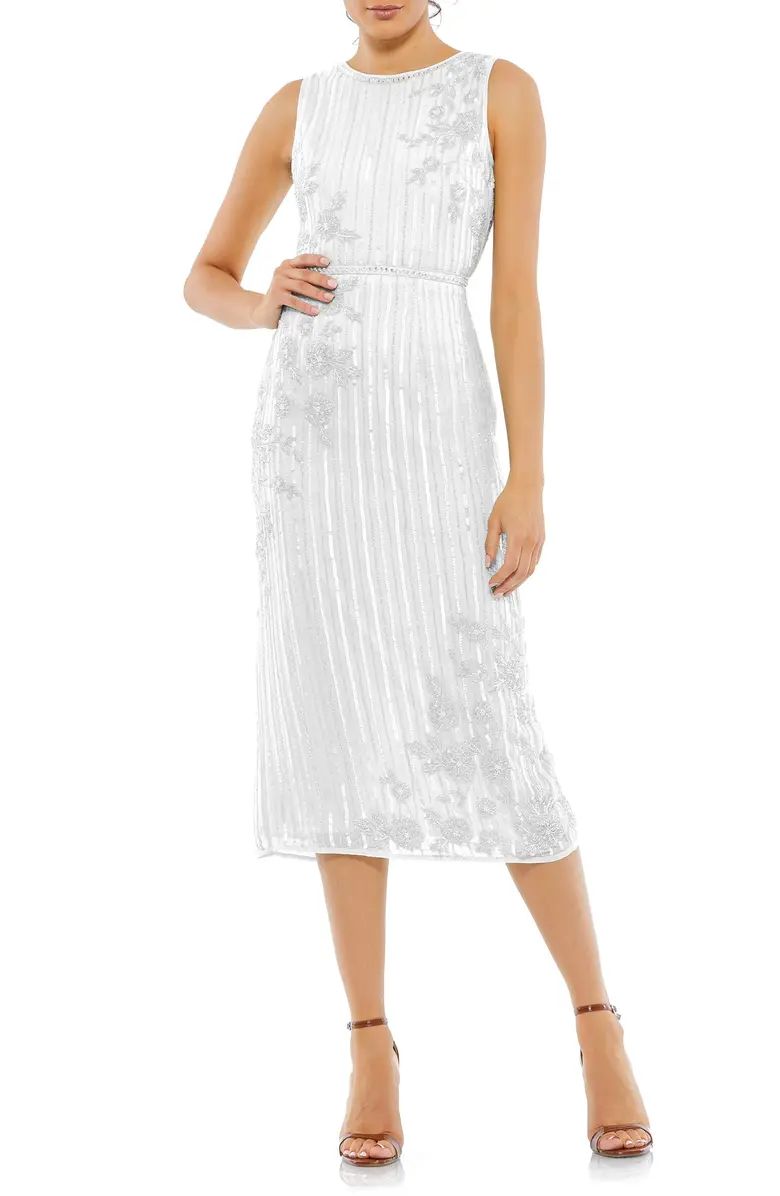 Sequin Stripe & Floral Sheath Dress | Nordstrom