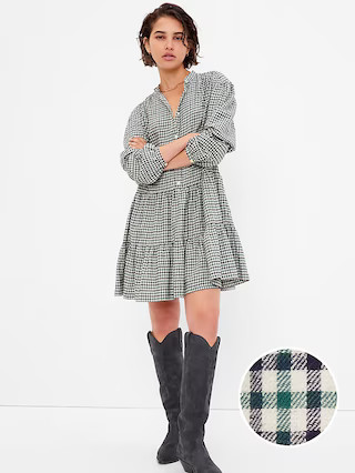 Plaid Tiered Mini Dress | Gap (US)