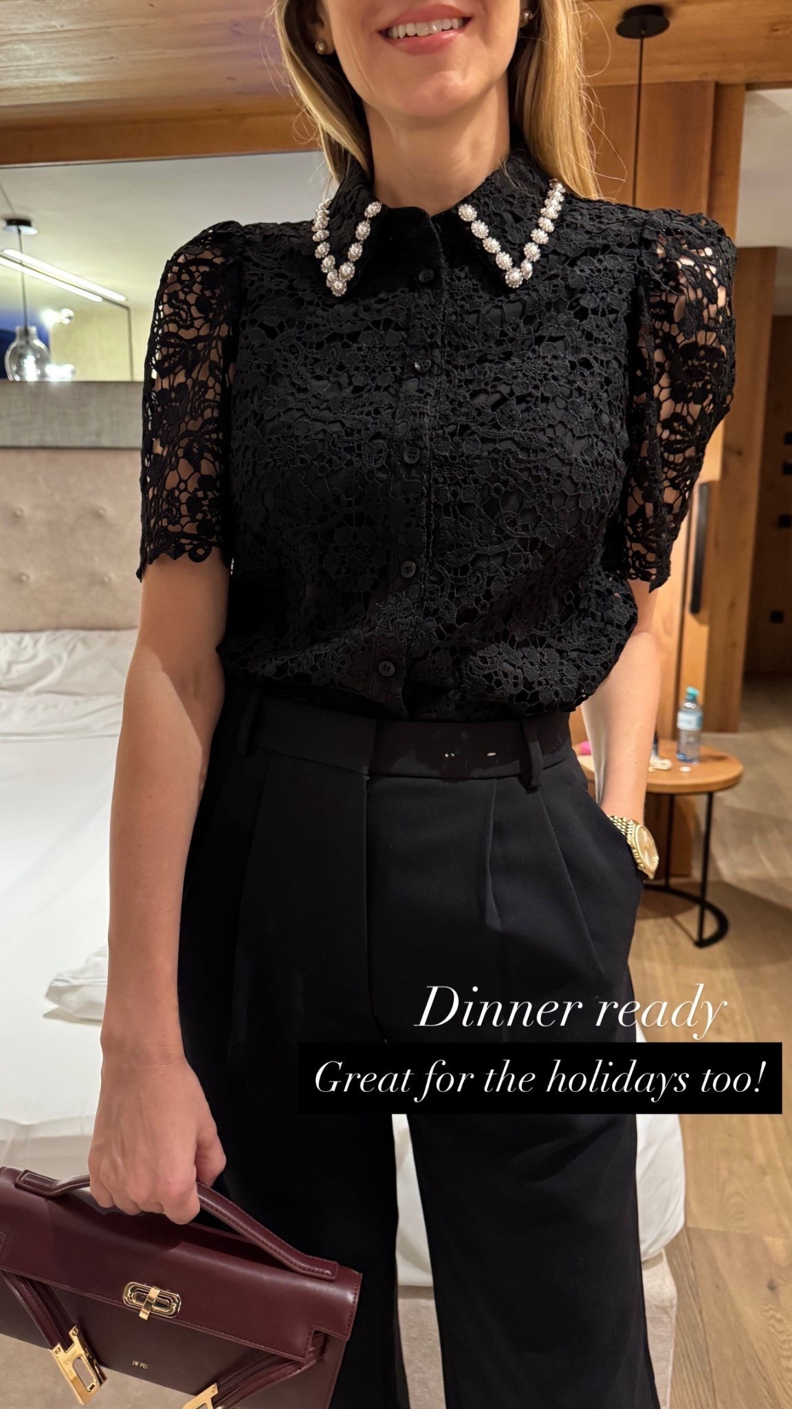 Dinner ready 
This top and bag are perfect to wear during the holiday festivities 
Wearing a size small on the lace top 



#LTKU #LTKootd #LTKSeasonal