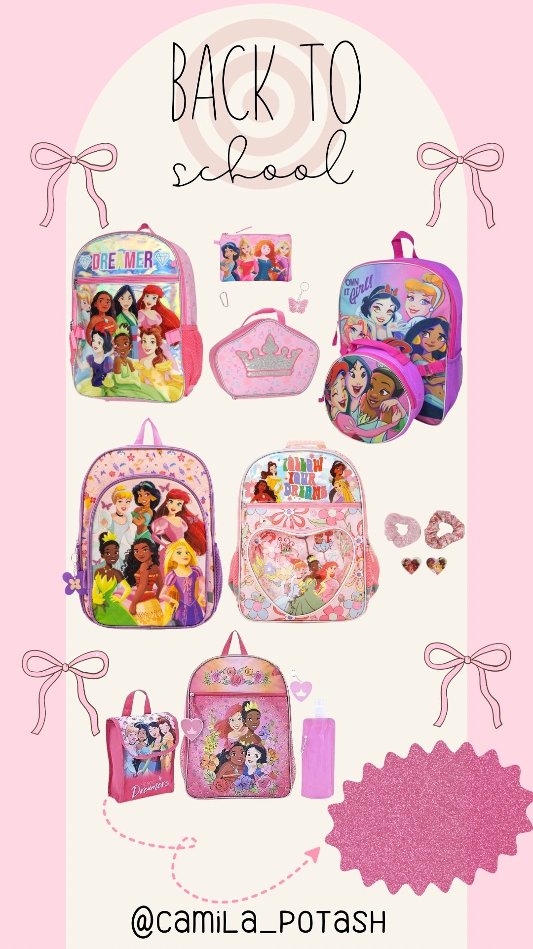 ✨✨ Calling all little royals! ✨✨

These Disney Princess Back to School Backpacks from Target are perfect for your little dreamer! Whether they’re off to preschool, kindergarten, or elementary school, these magical princess backpack sets are functional, adorable, and budget-friendly. 👑💖

From “Dreamer” themes to “Own It Girl!”, these sets include lunchboxes, pencil pouches, water bottles, and more — all styled with their favorite Disney Princesses like Ariel, Moana, Cinderella, Tiana, Rapunzel, and Belle. 🌈

🛍️ Available now at Target – perfect for BTS shopping on a budget
🎒 Soft padded straps & plenty of storage
👧🏽 Perfect for toddlers to grade school girls
💫 Bonus: Some sets come with hair accessories and water bottles too!

💖 Tap to shop & get your princess ready for her best school year yet!

#TargetFinds #TargetKids #BackToSchoolReady #DisneyPrincessBackpack #TargetPrincessFinds #PrincessBackpack #DisneyBackpack #LTKKids #LTKBacktoSchool #TargetMomFinds #PreschoolBackpack #KindergartenBackpack #GirlsSchoolSupplies #TargetStyle #DisneyPrincessStyle #SchoolReadyWithTarget #BackToSchoolEssentials

	•	Disney Princess backpack Target
	•	Target Disney school backpack
	•	Princess lunch box set
	•	Back to school Disney
	•	Girls backpack Target
	•	Preschool backpack for girls
	•	Kindergarten backpack
	•	Disney backpack with accessories
	•	Ariel Cinderella Moana backpack
	•	Disney Princess school supplies
	•	Target back to school girls
	•	LTK back to school finds
	•	Target school essentials
	•	Cute girls backpack set
	•	Target Disney Princess 5-piece set

#LTKKids #LTKItBag #LTKSeasonal